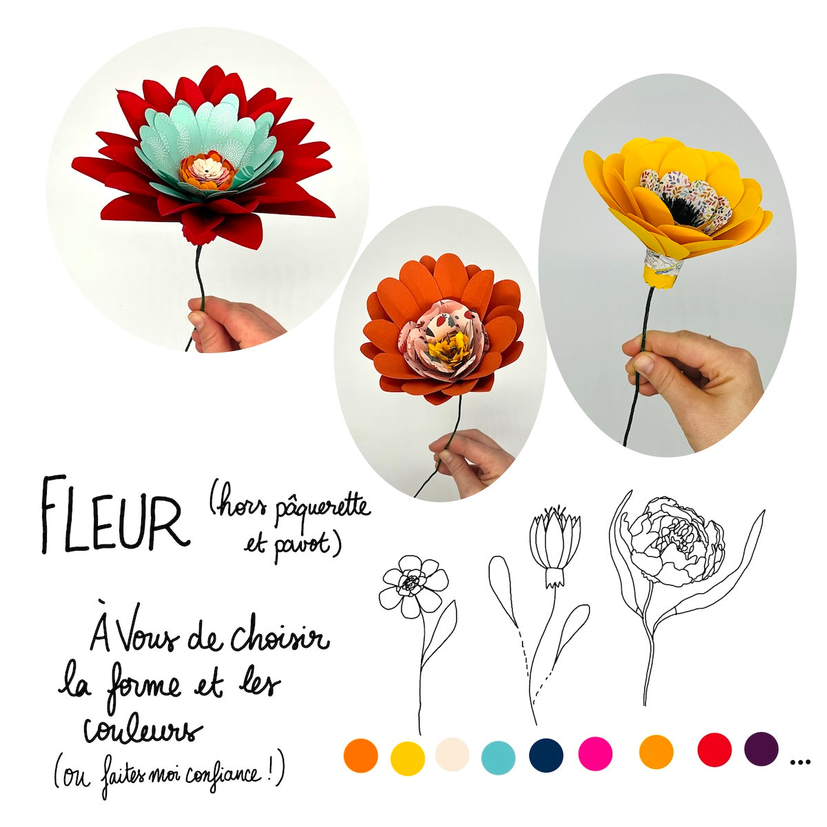 Fleurs en Papier Sur Mesure