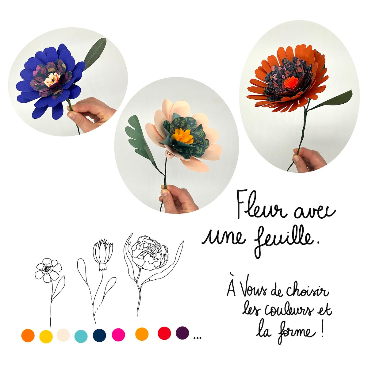 Fleurs en Papier Sur Mesure
