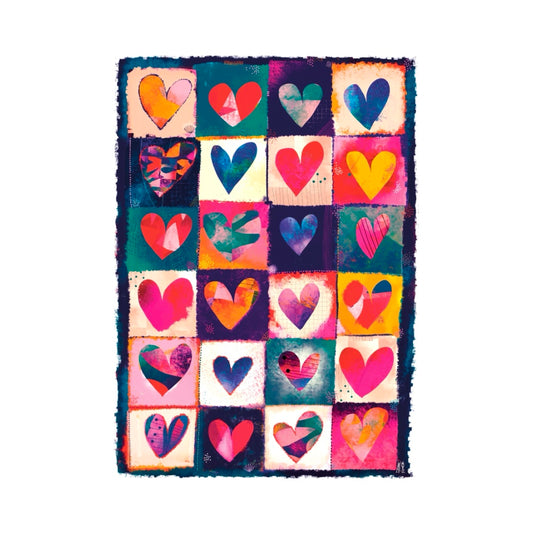 Affiche colorée : Les Coeurs