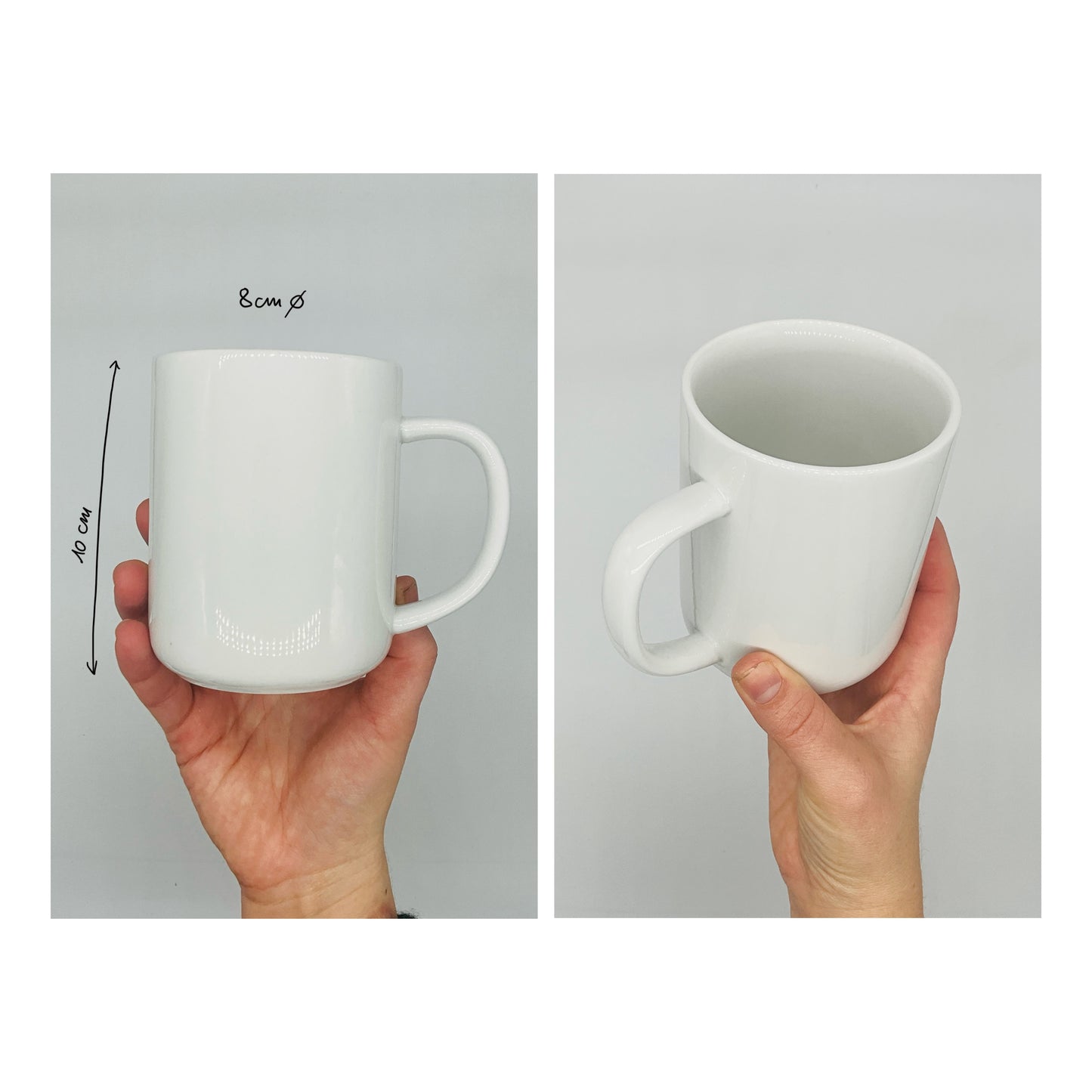 Photo représentant un modèle de mug blanc en porcelaine. à personnaliser