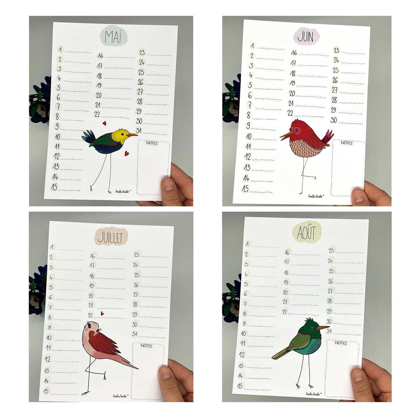 calendrier perpetuel anniversaire 4 mois suivants