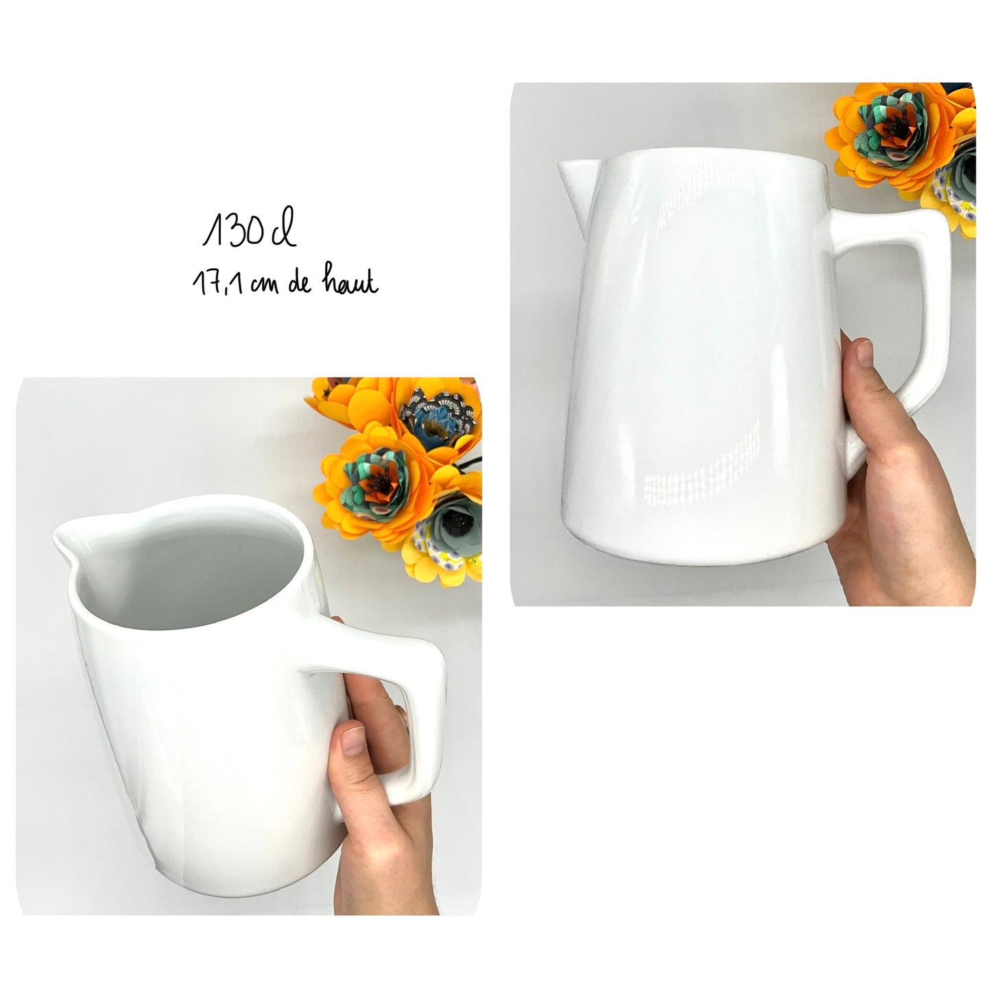 photo représentant une carafe d'eau en porcelaine à personnaliser