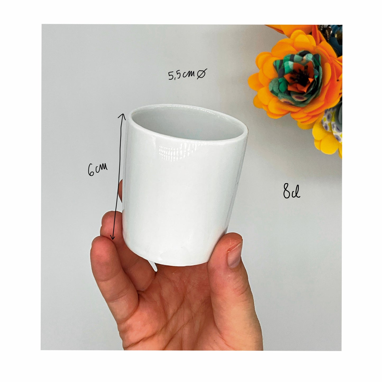 Petite tasse à café sans anse à personnaliser
