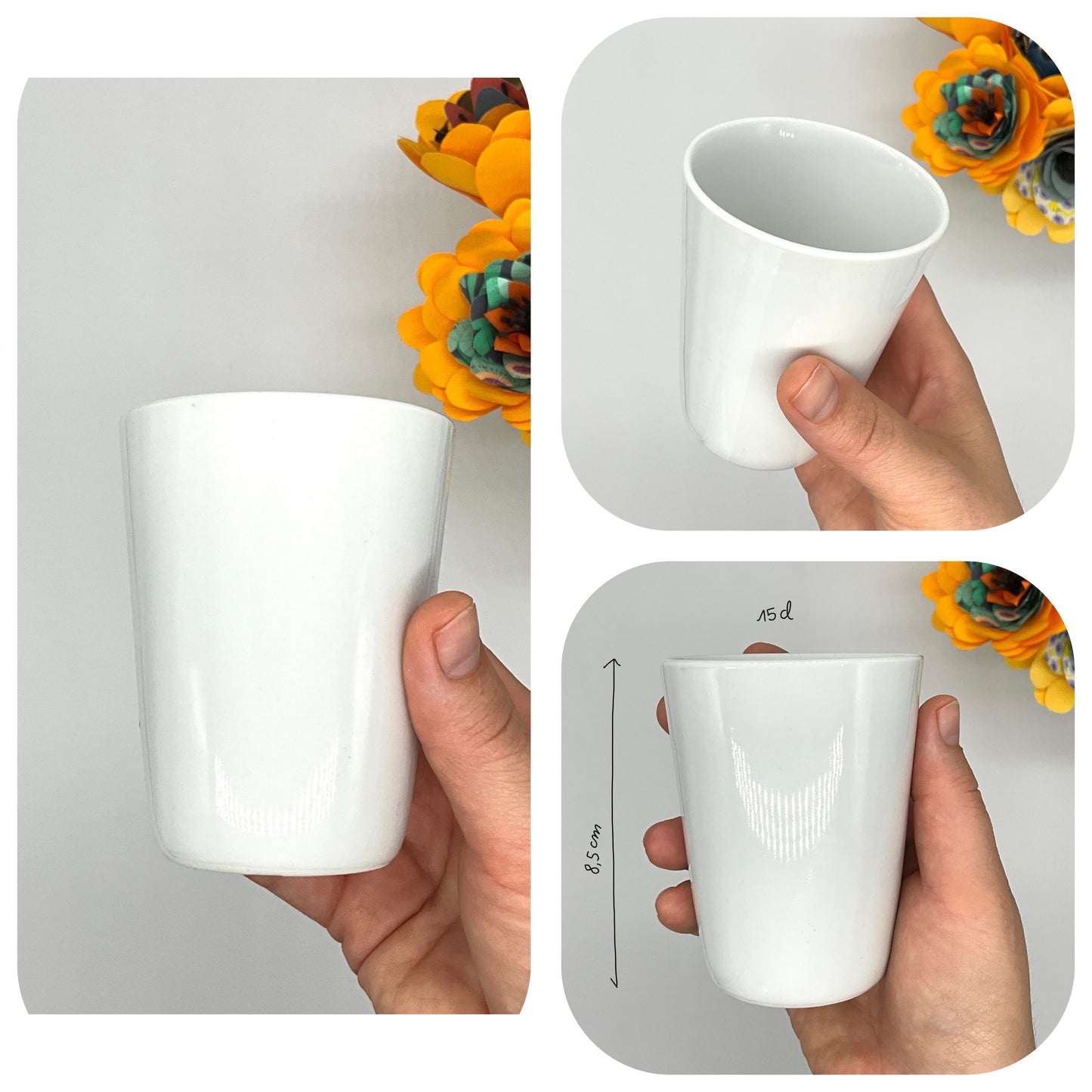 photo représentant une tasse sans anse à café. taille moyenne