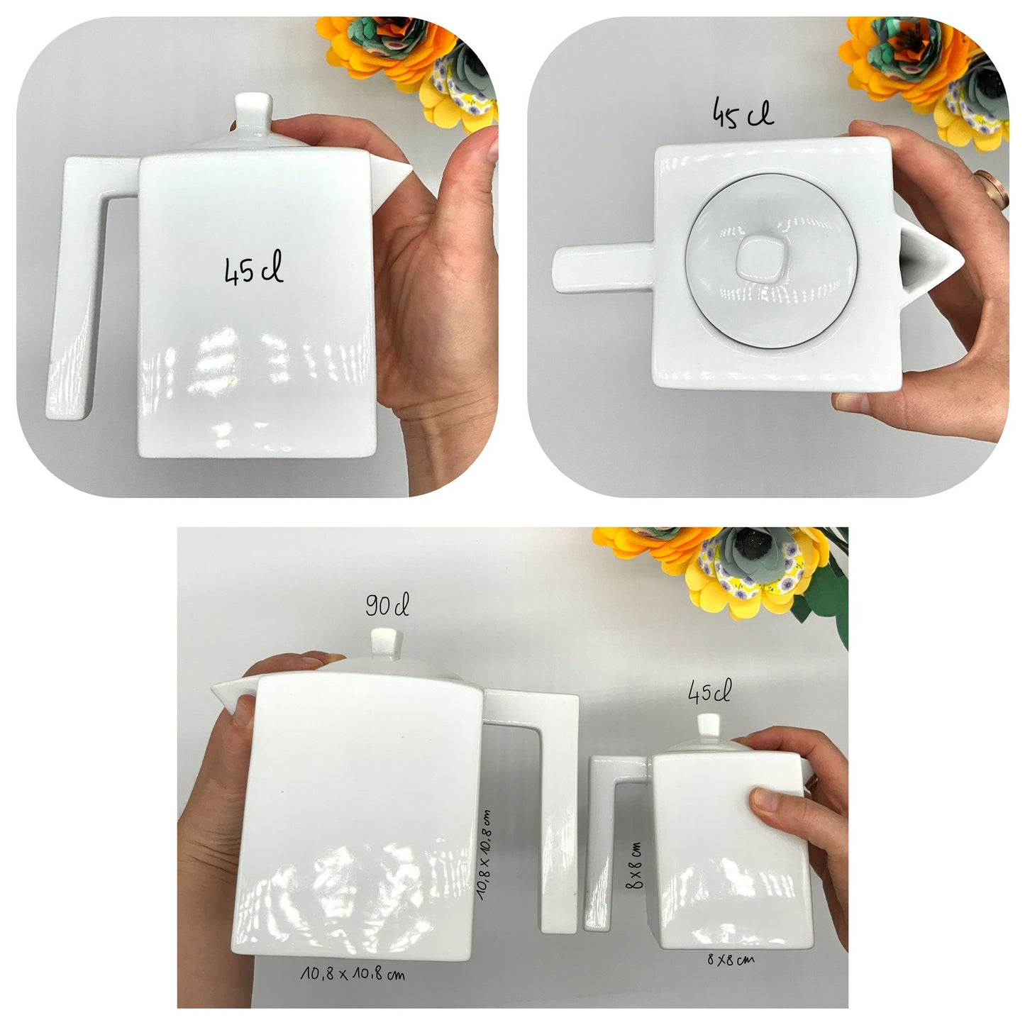 petite theiere carree en porcelaine a personnaliser