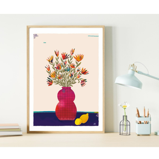 Affiche fleurs : Bouquet aux citrons