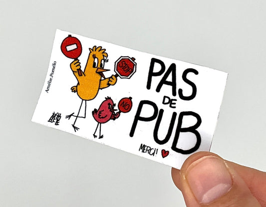 Sticker Stop pub idéal pour une boite aux lettres. 