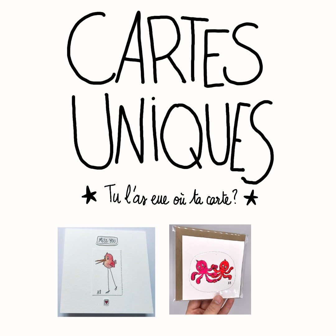 Cartes uniques faites à la main. Cartes personnalisées