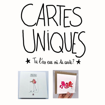 Cartes uniques faites à la main. Cartes personnalisées