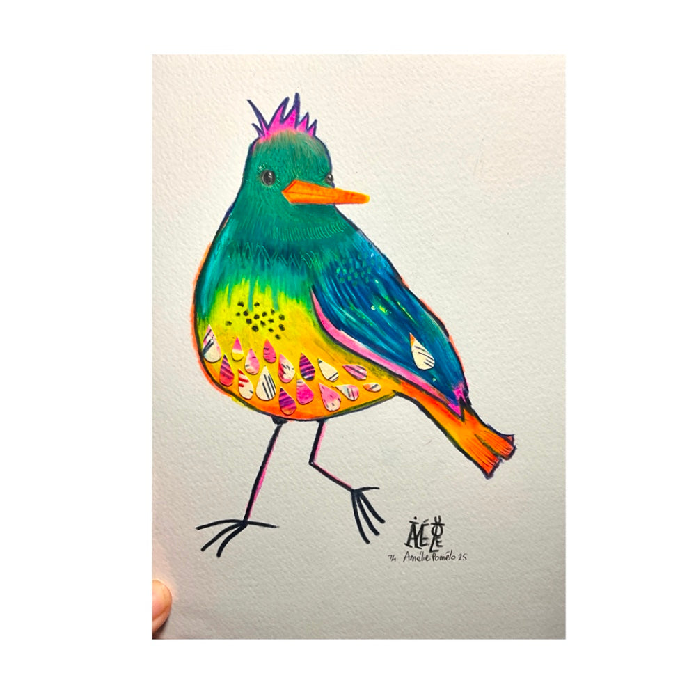 illustration originale aux crayons de couleurs 