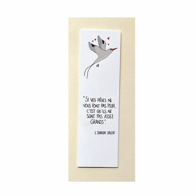 Marque-pages avec dessin de paille en queue et une citation de Sirleaf. Verni sélectif. idée cadeau